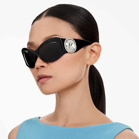 Zonnebril, Vlindervorm, SK6074, Zwart - Swarovski, 5767699