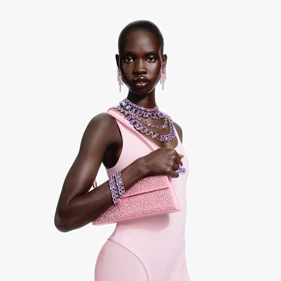 Sublima Çanta, Kristaller, Deri, Pembe - Swarovski, 5769032