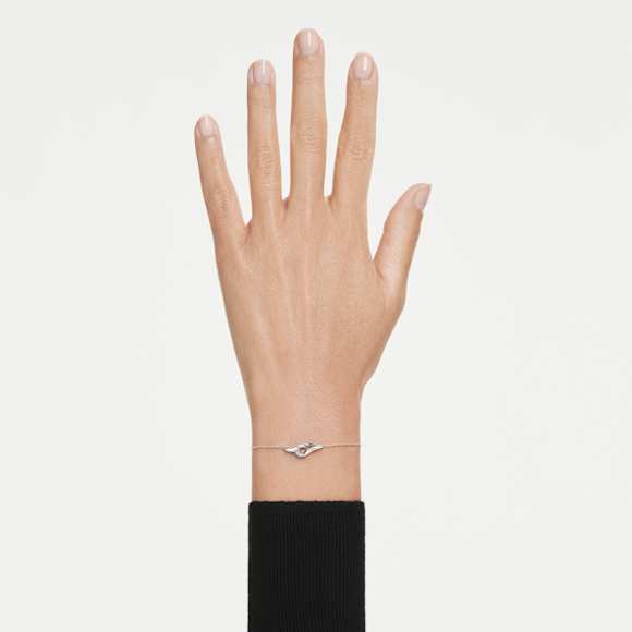 Swarovski Classica bracelet, Round cut, Interlocking, White, Sterling silver - Swarovski, 5778023