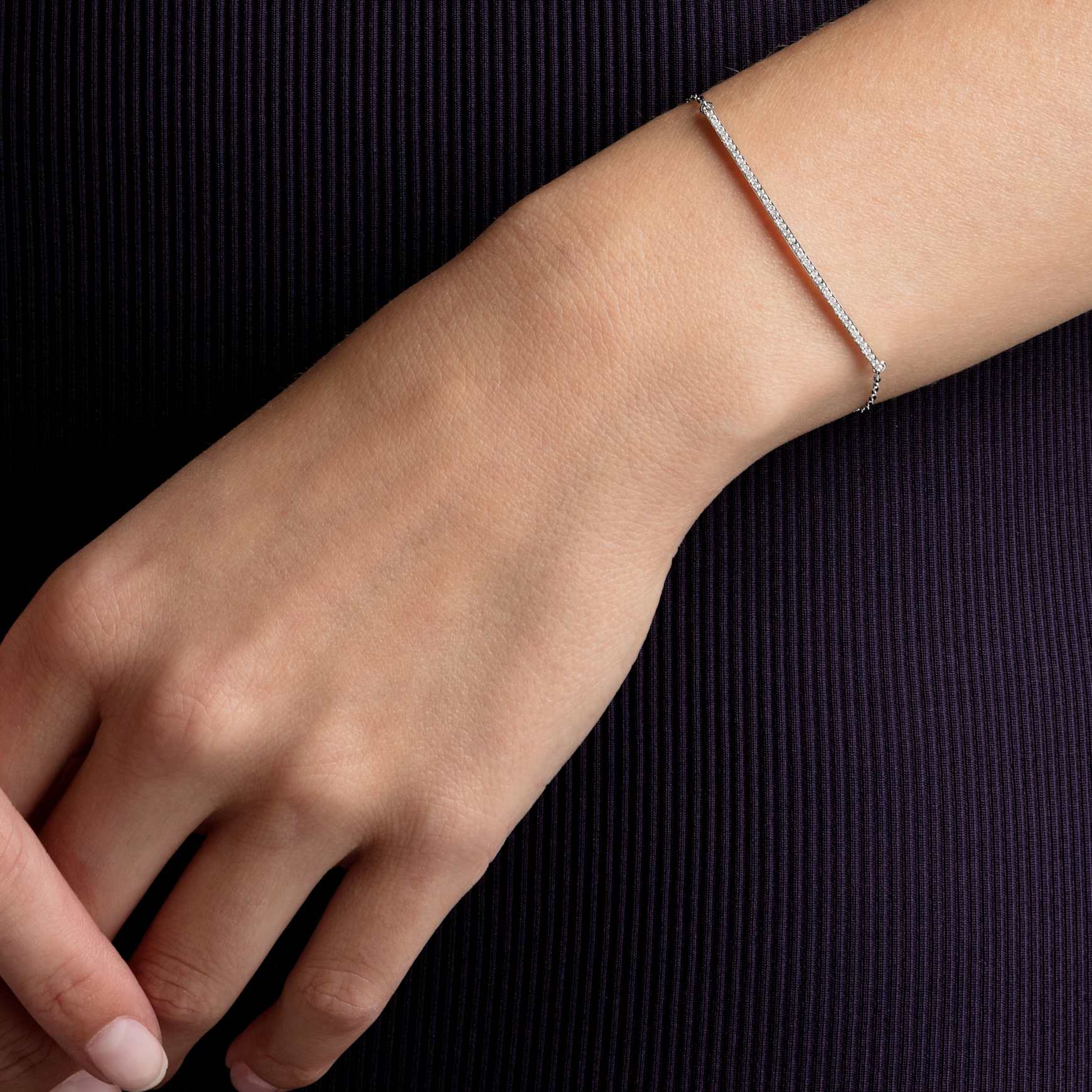 Only bracelet, White, Rhodium plated by SWAROVSKI