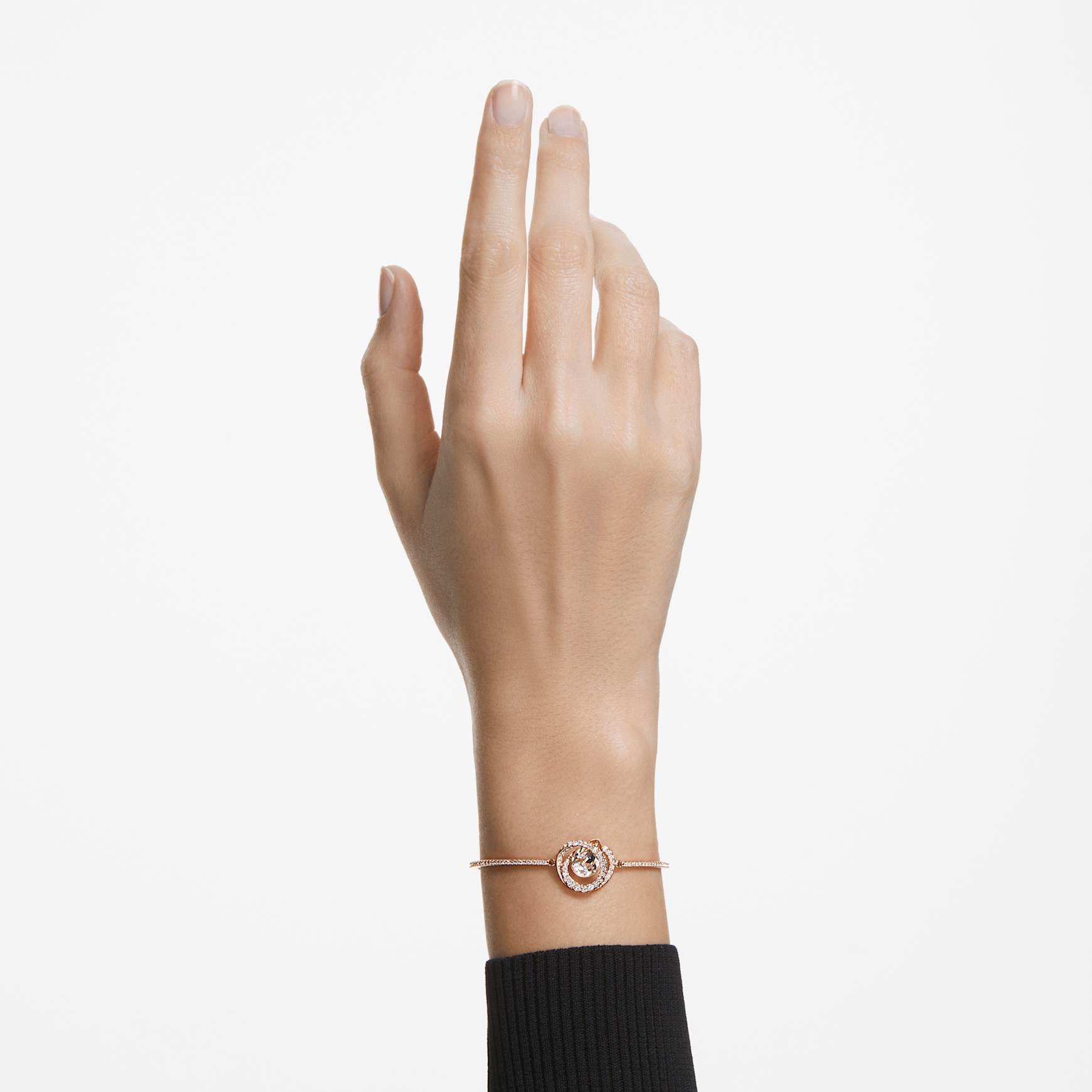 Generation bangle, White, Rose gold-tone plated by SWAROVSKI