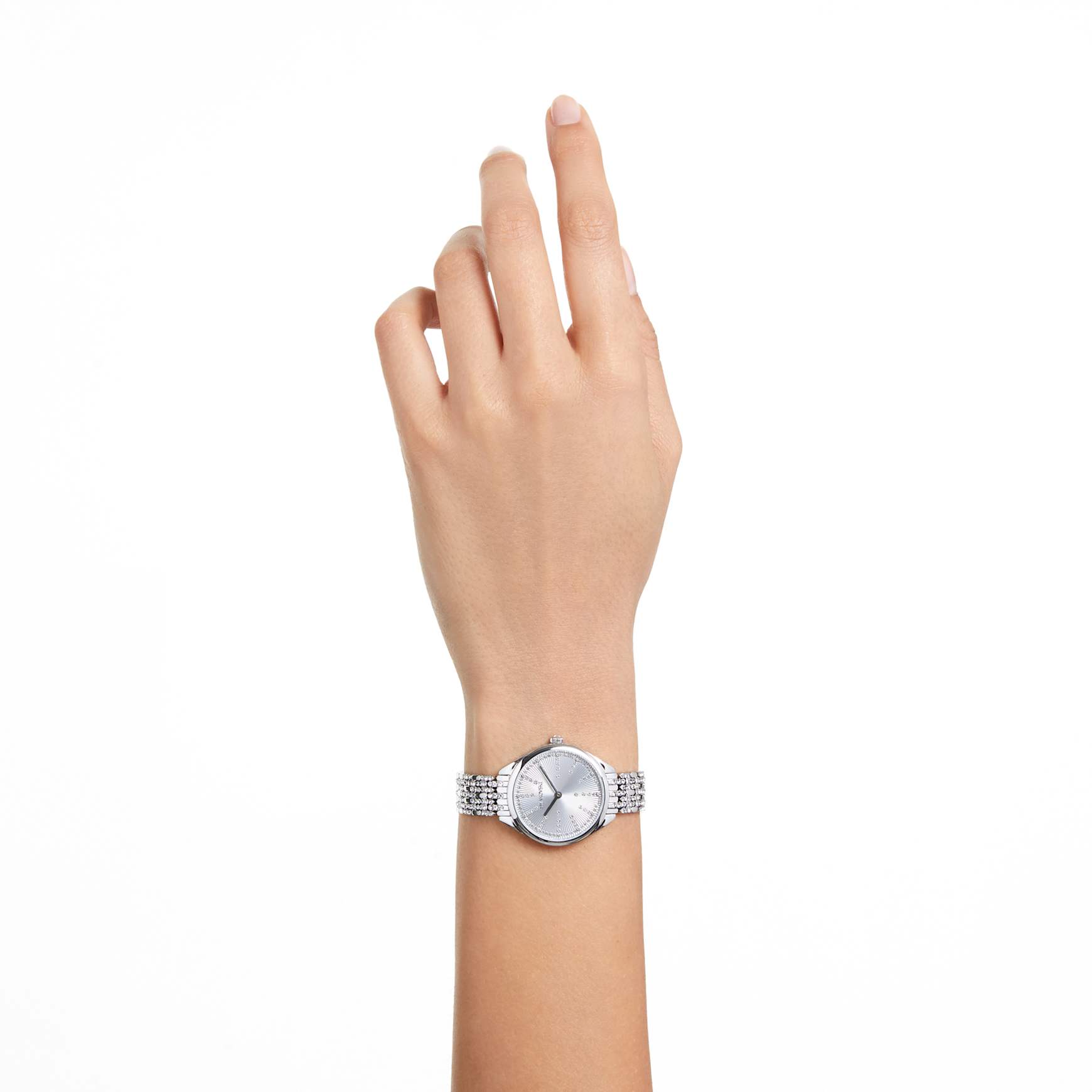 Attract watch, Swiss Made, Full pavé, Crystal bracelet, Silver Tone, Stainless steel by SWAROVSKI