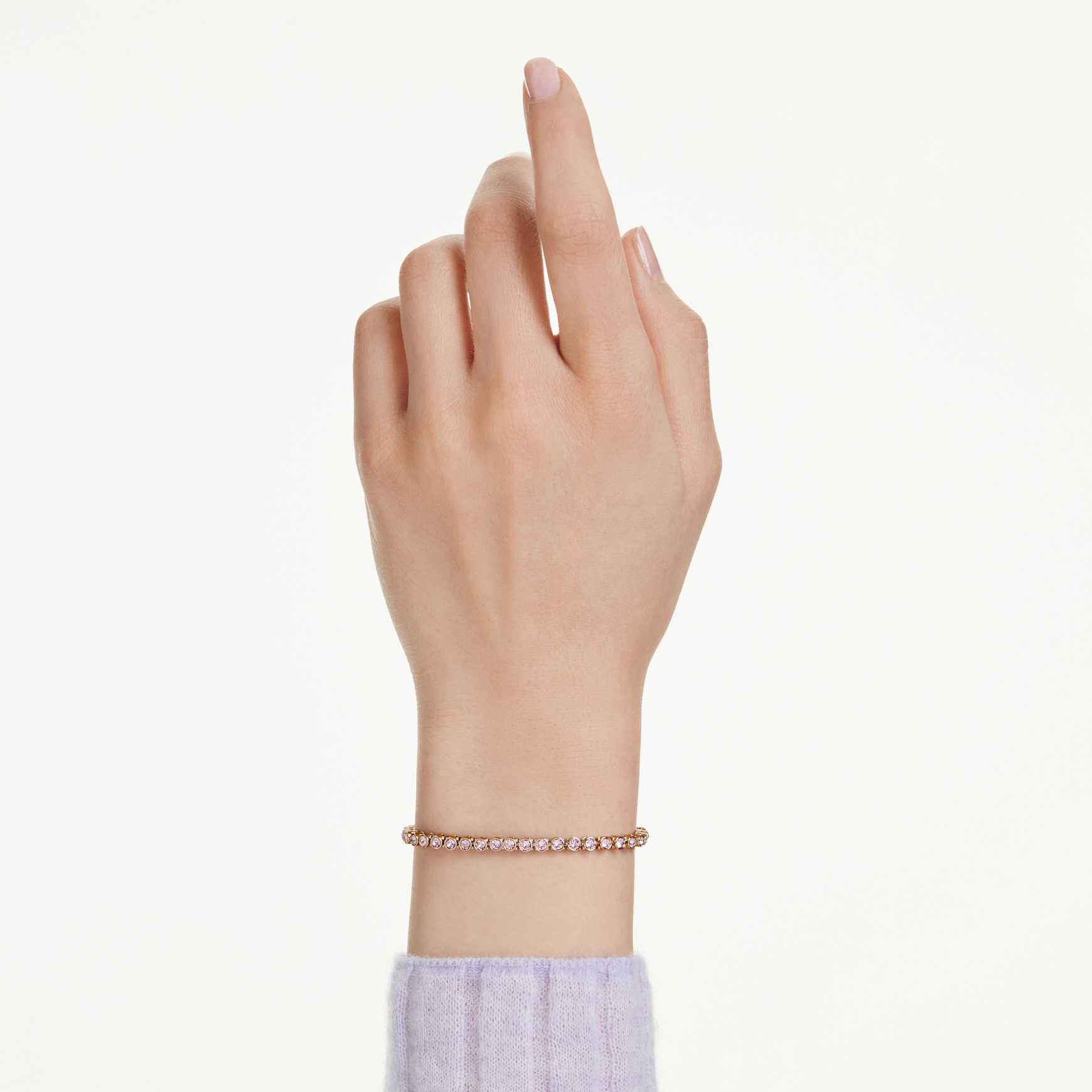 Imber Emily Tennis bracelet, Round cut, Pink, Rose gold-tone plated