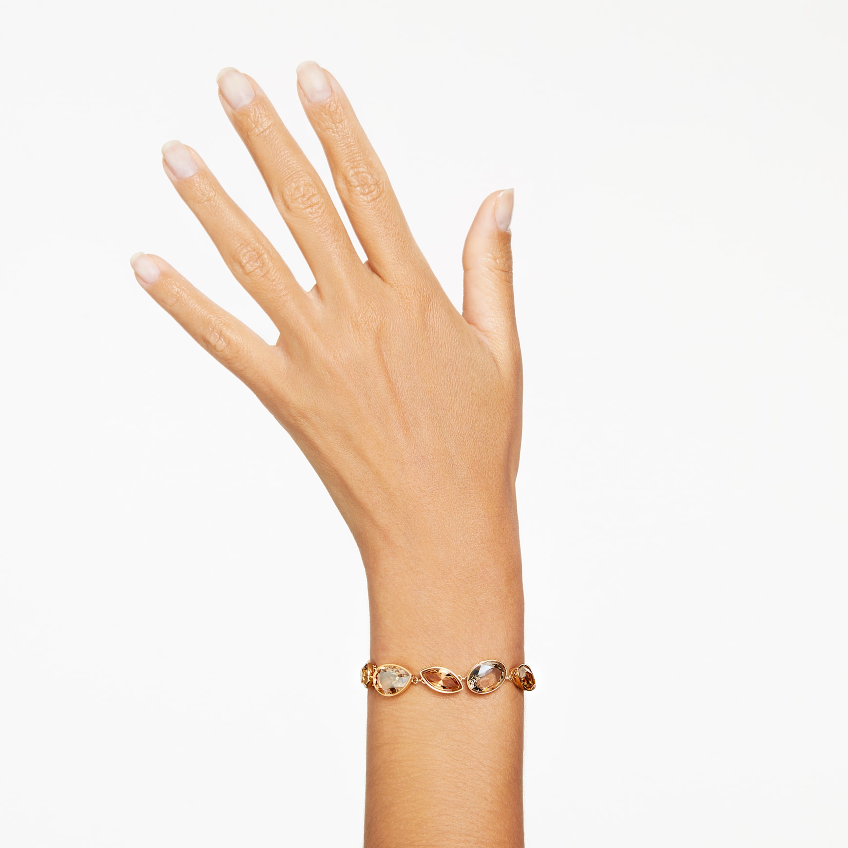 Elegance of Africa bracelet, Mixed cuts, Brown, Gold-tone plated by SWAROVSKI