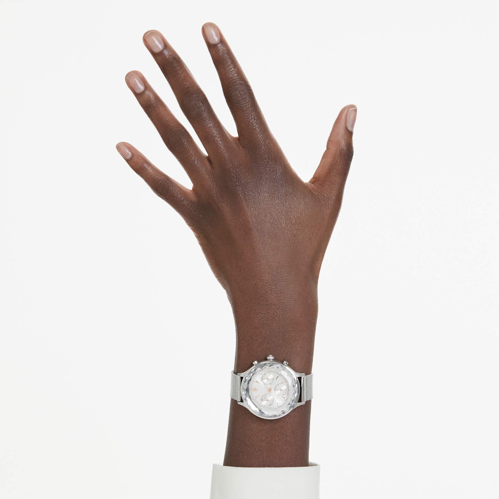 Nova chrono watch, Swiss Made, Metal bracelet, Silver tone, Stainless Steel by SWAROVSKI