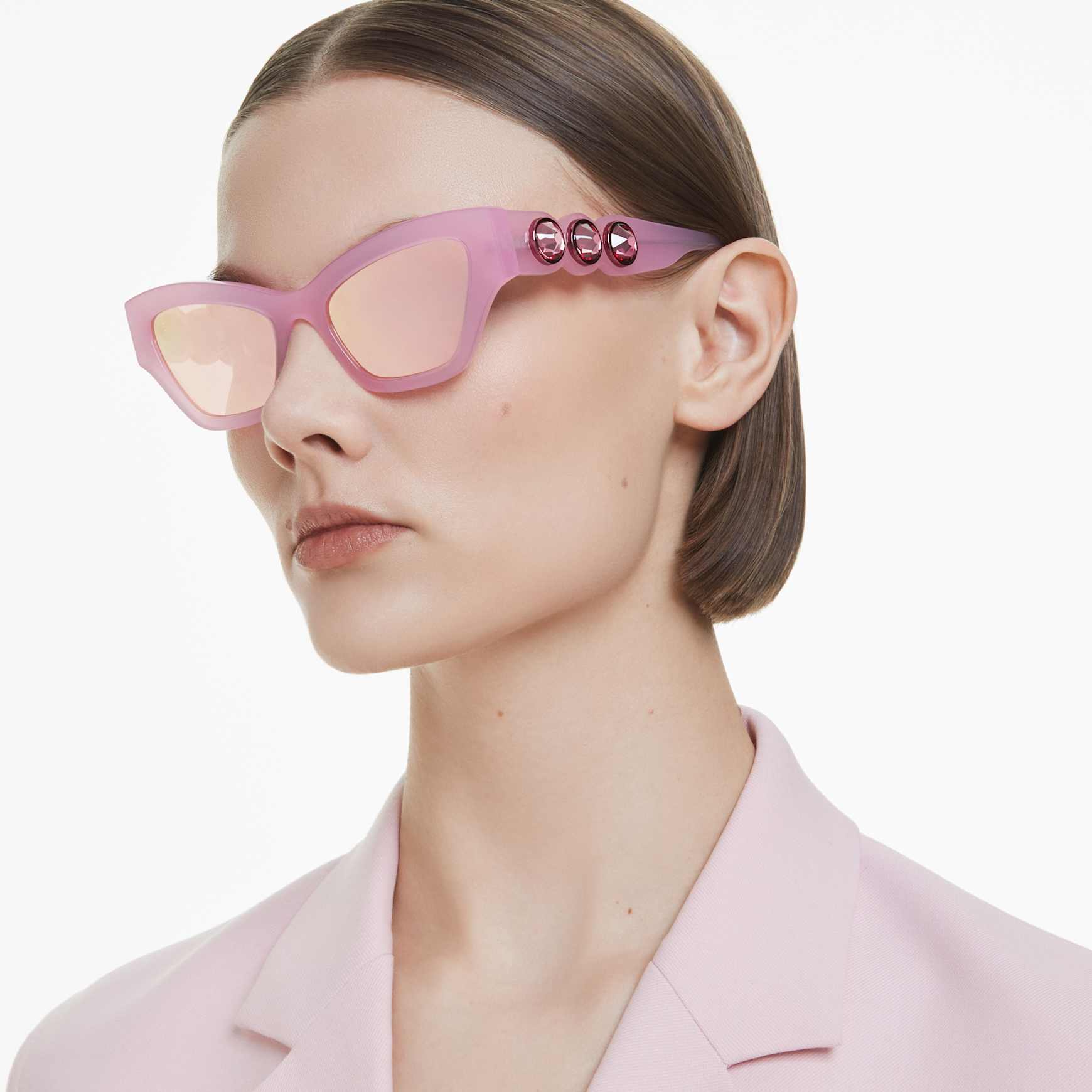 Sunglasses, Cat-Eye shape, Pink by SWAROVSKI