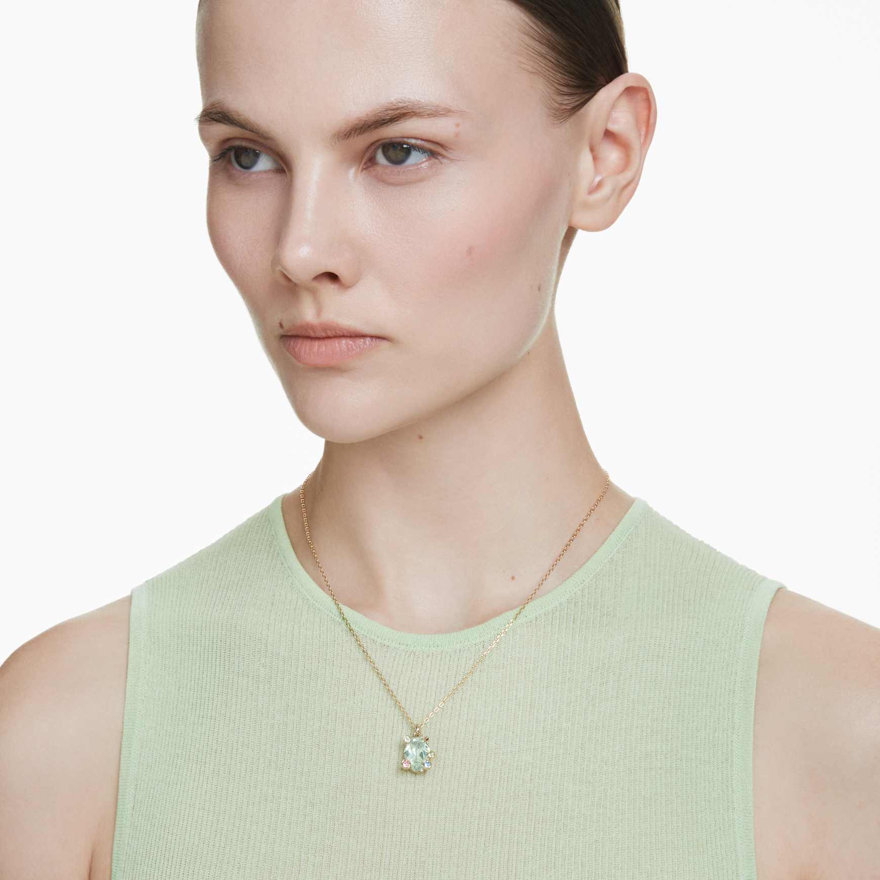 Gema pendant, Mixed cuts, Multicoloured, 18K gold finish