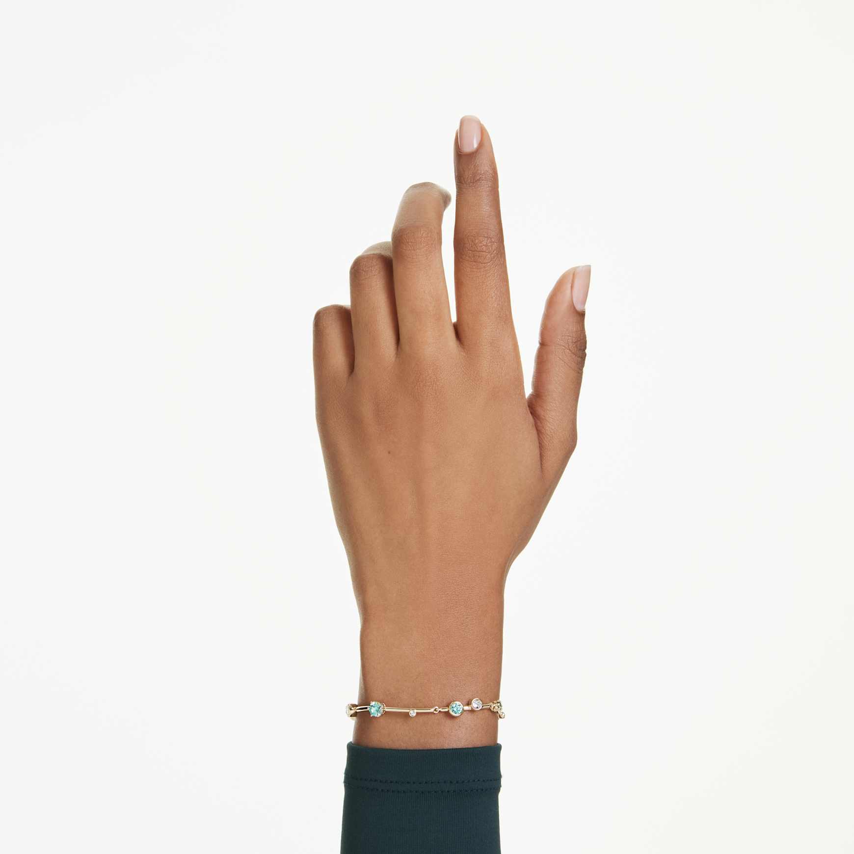 Constella bracelet, Mixed cuts, Green, 18K gold finish