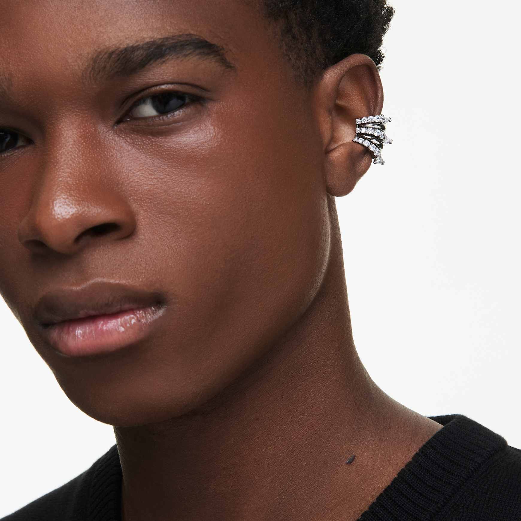 Sublima ear cuffs, White, Ruthenium plated by SWAROVSKI