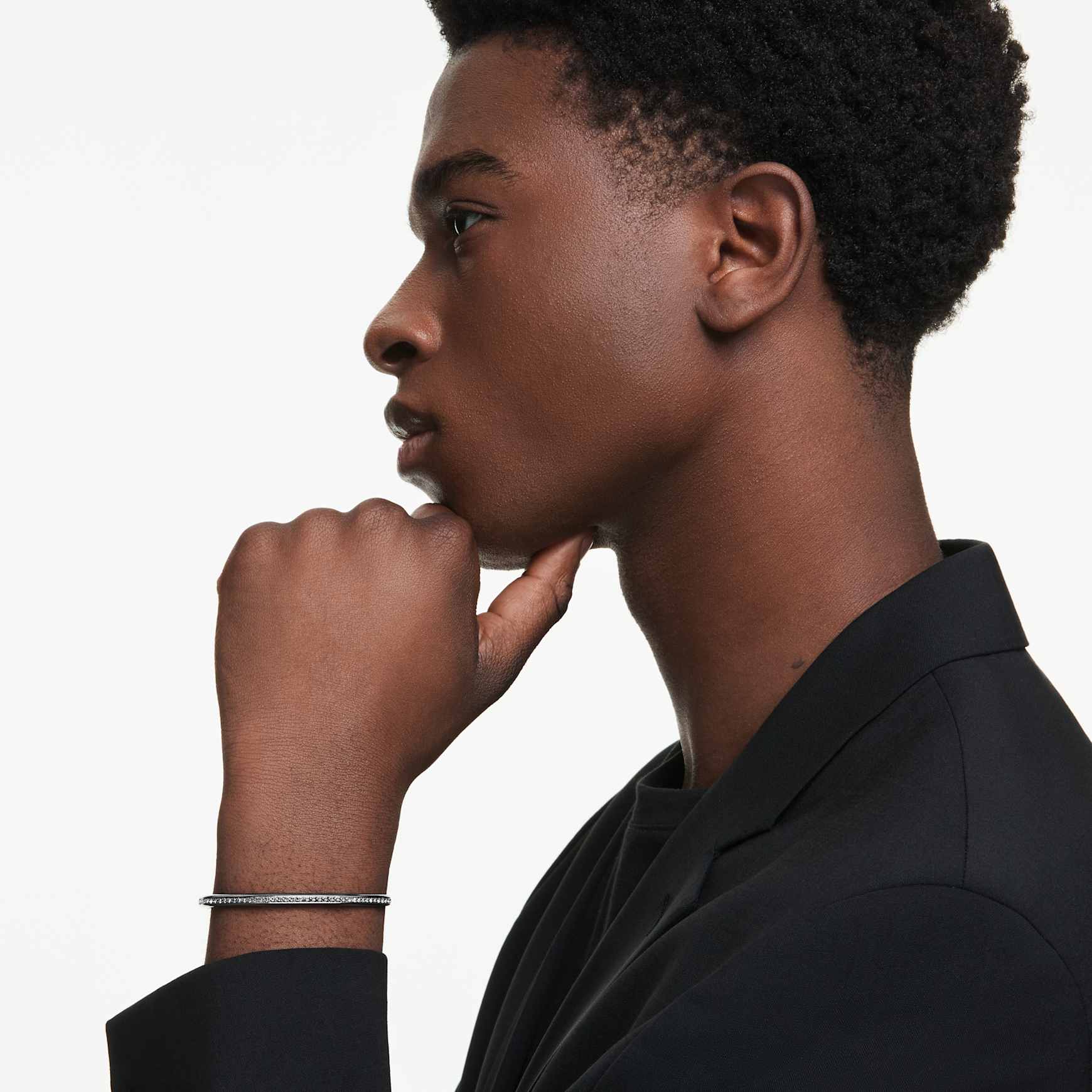 Dextera bangle, Octagon shape, Round cut, White