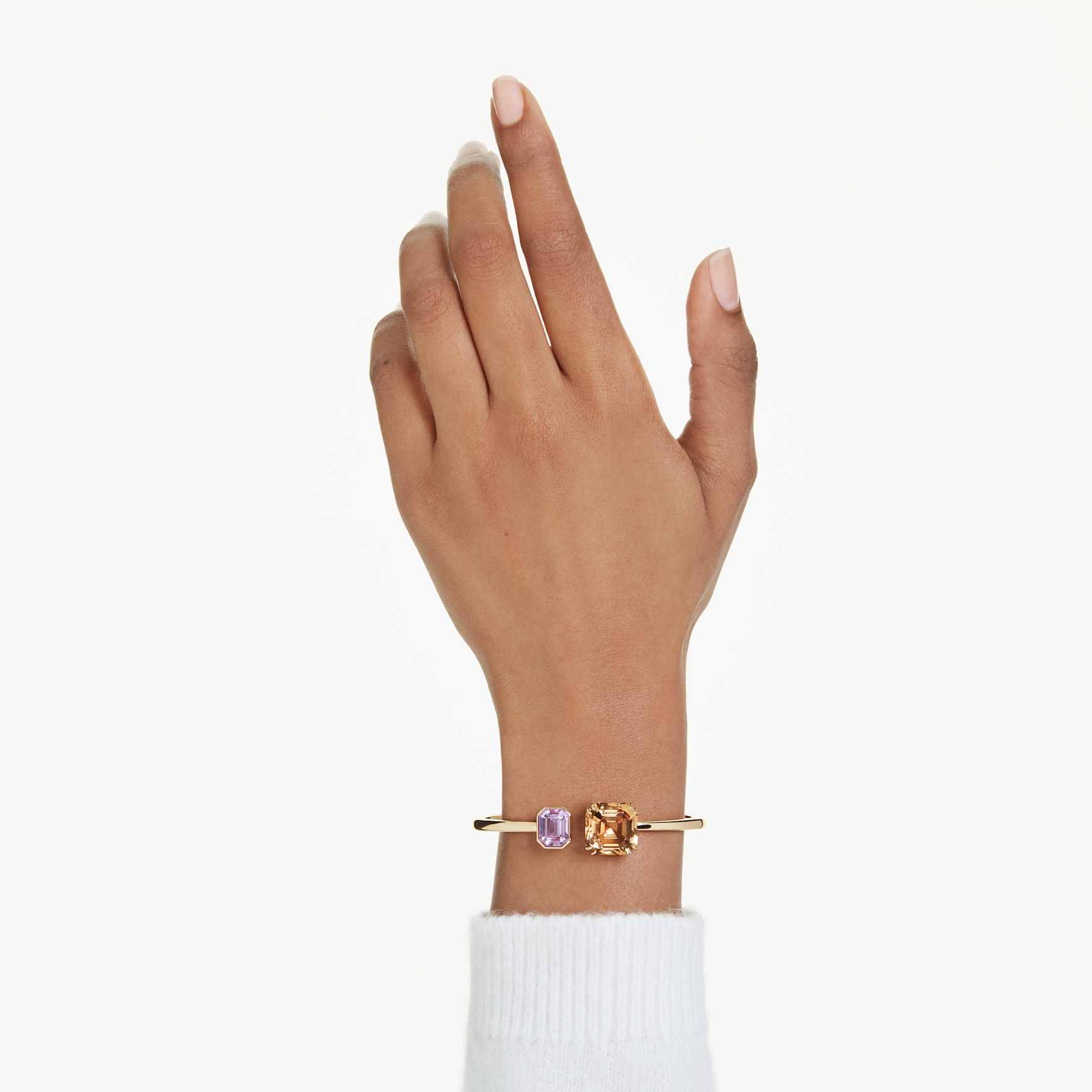 Millenia bangle, Octagon cut, Multicolored, Gold-tone plated