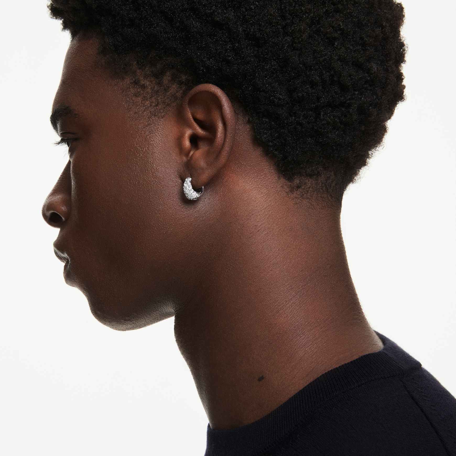 Sublima earrings, White, Rhodium plated by SWAROVSKI