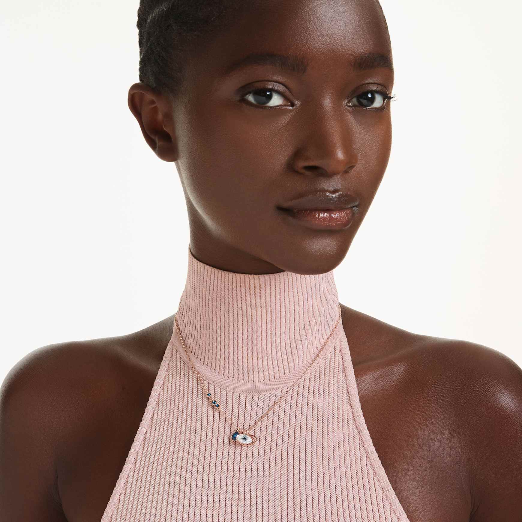 Symbolica pendant, Eye, Multicolored, Rose gold-tone plated