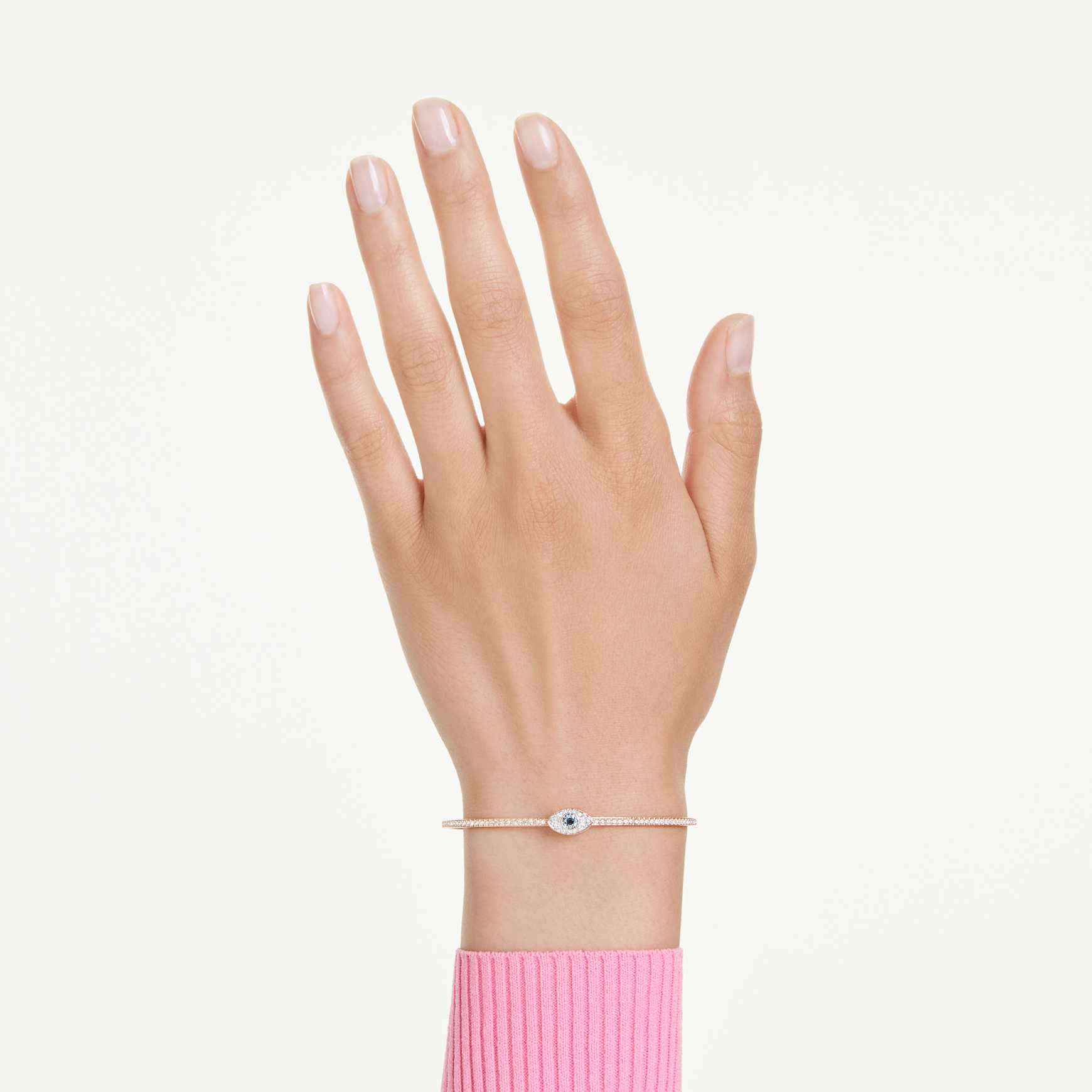 Symbolica bangle, Eye, Multicoloured, Rose gold-tone plated by SWAROVSKI