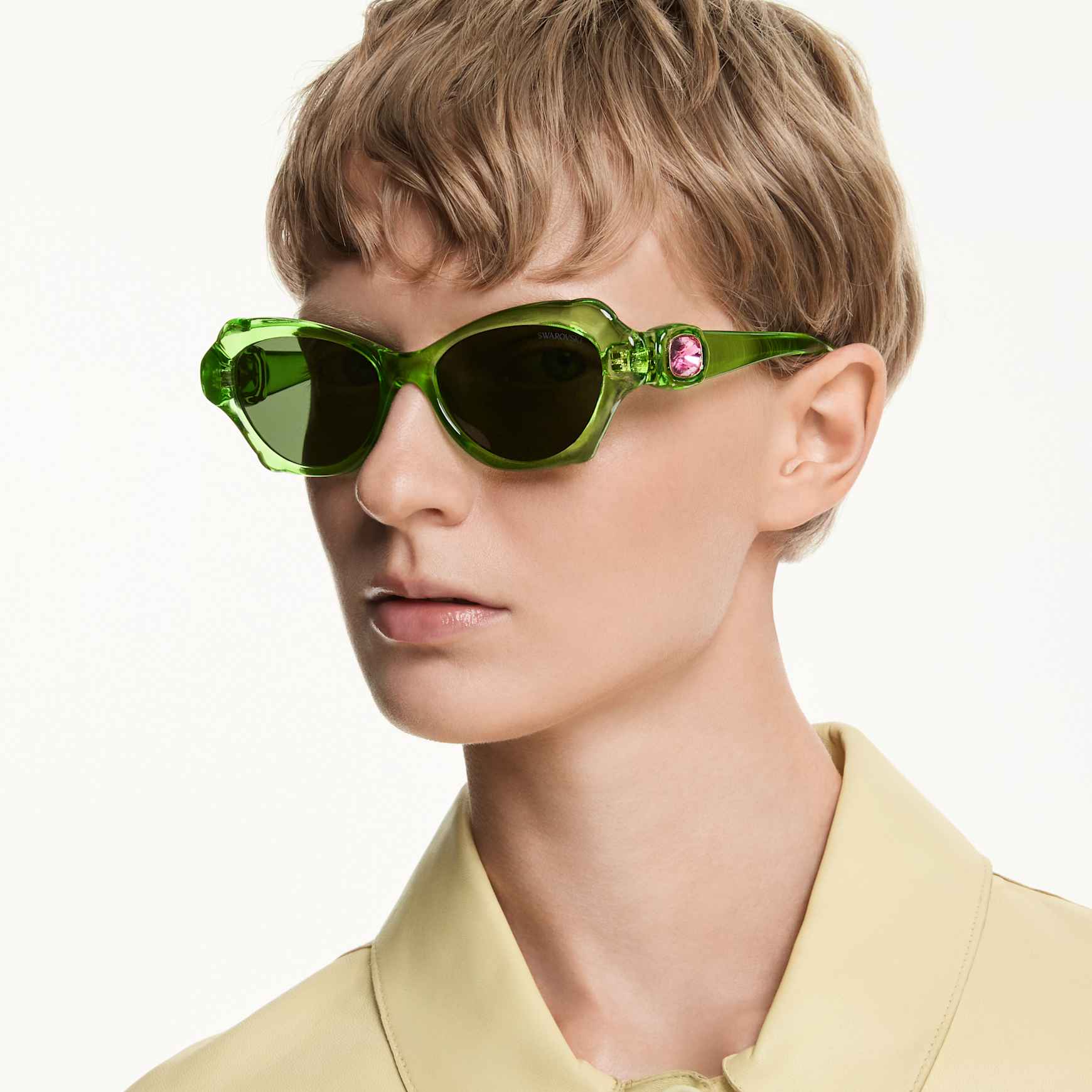 Sunglasses, Pillow shape, SK6050, Green by SWAROVSKI