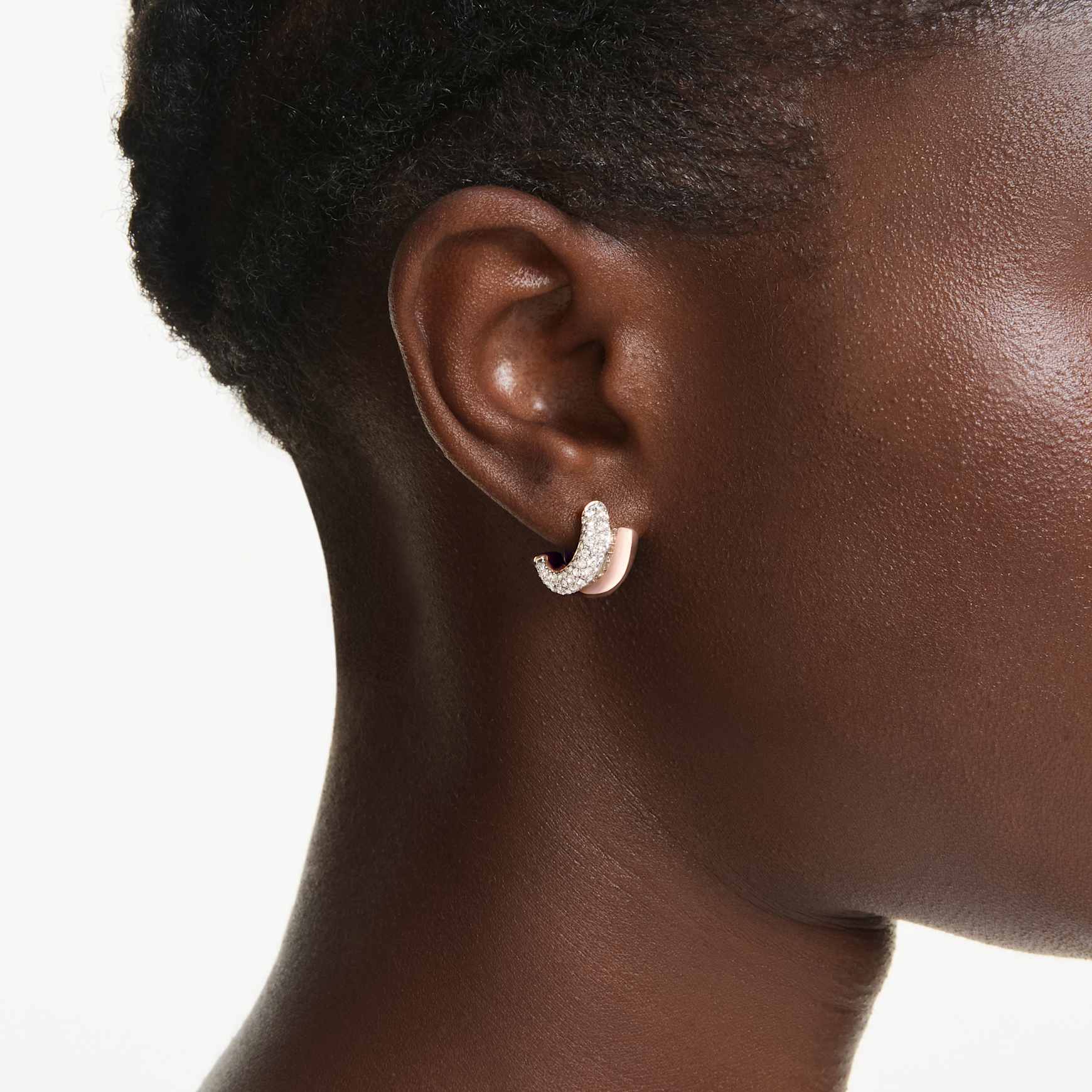 Dextera hoop earrings, Round cut, Mini, White