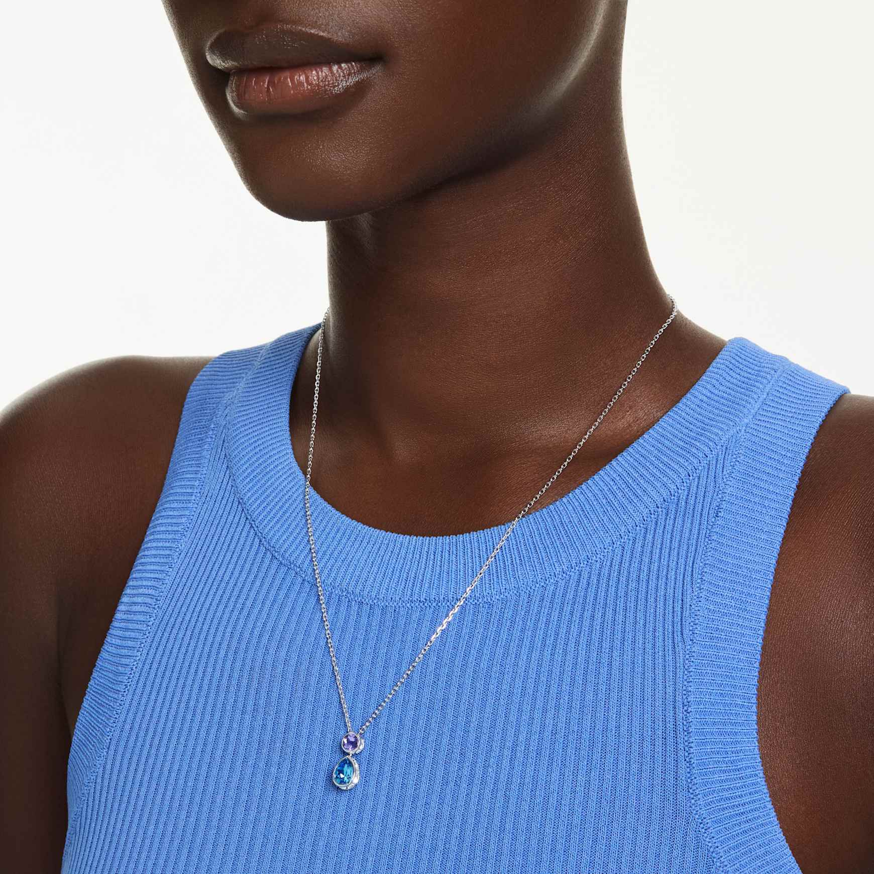 Chroma pendant, Mixed cuts, Multicoloured, Rhodium plated by SWAROVSKI