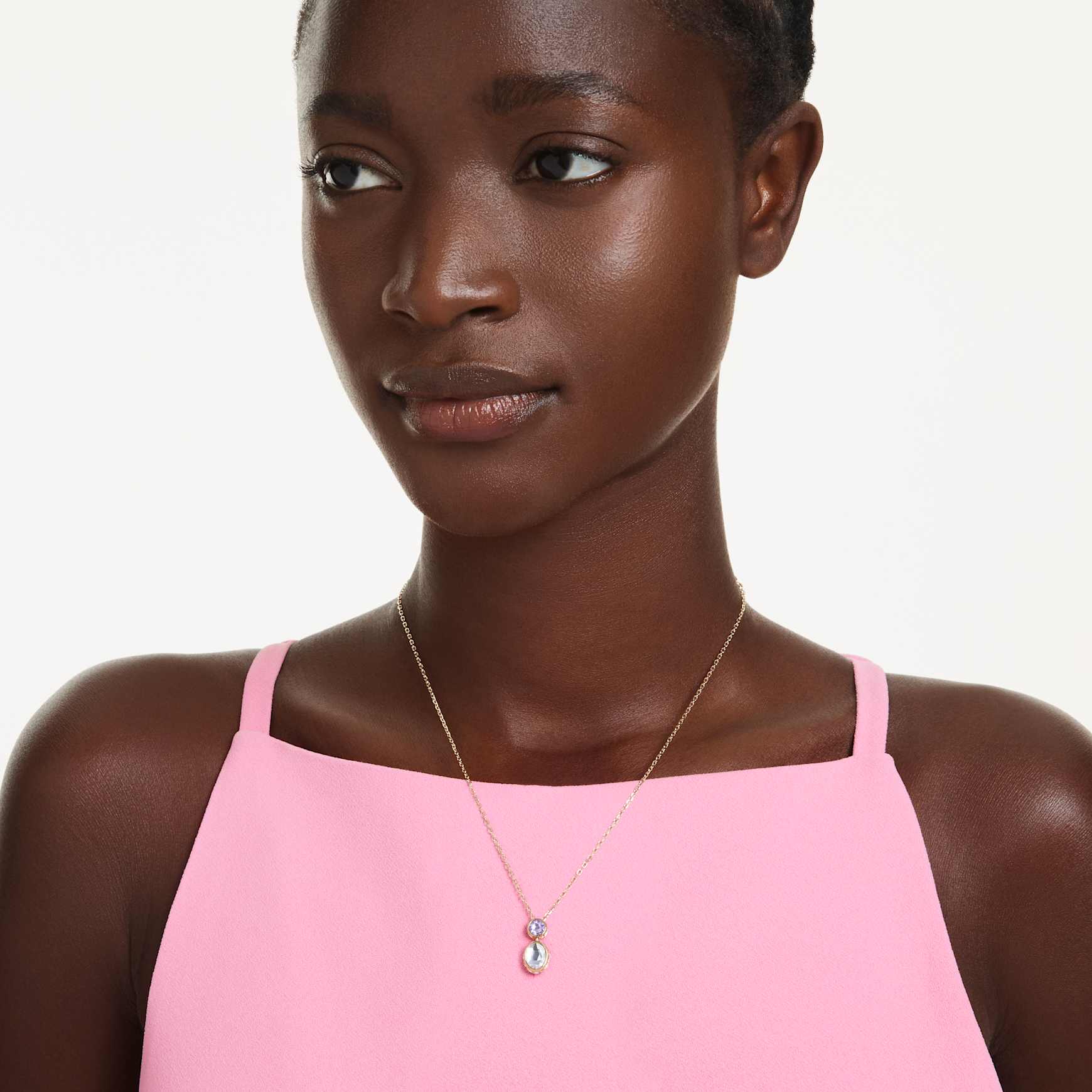 Chroma pendant, Mixed cuts, Multicoloured, Gold-tone plated by SWAROVSKI