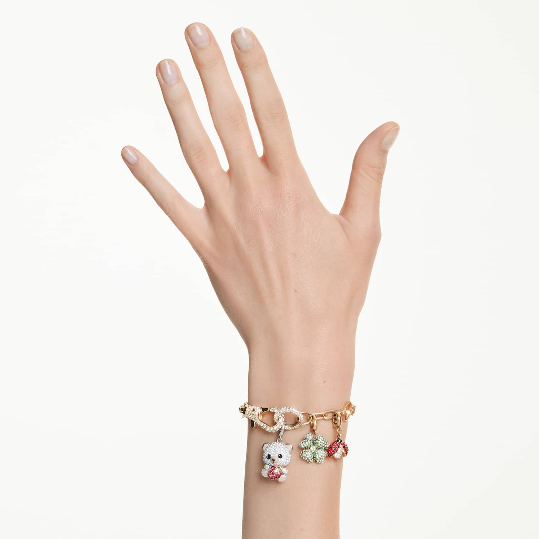 Idyllia bracelet, Mixed cuts, Mixed motifs, Multicoloured, Gold-tone plated by SWAROVSKI
