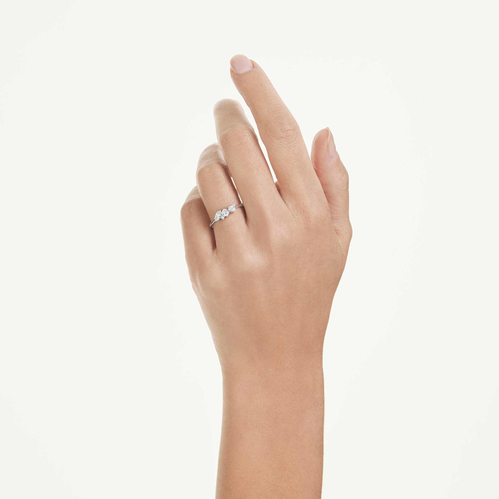 Galaxy ring, Lab-grown diamonds 0.41 ct tw, Mixed shapes, Sterling silver by SWAROVSKI