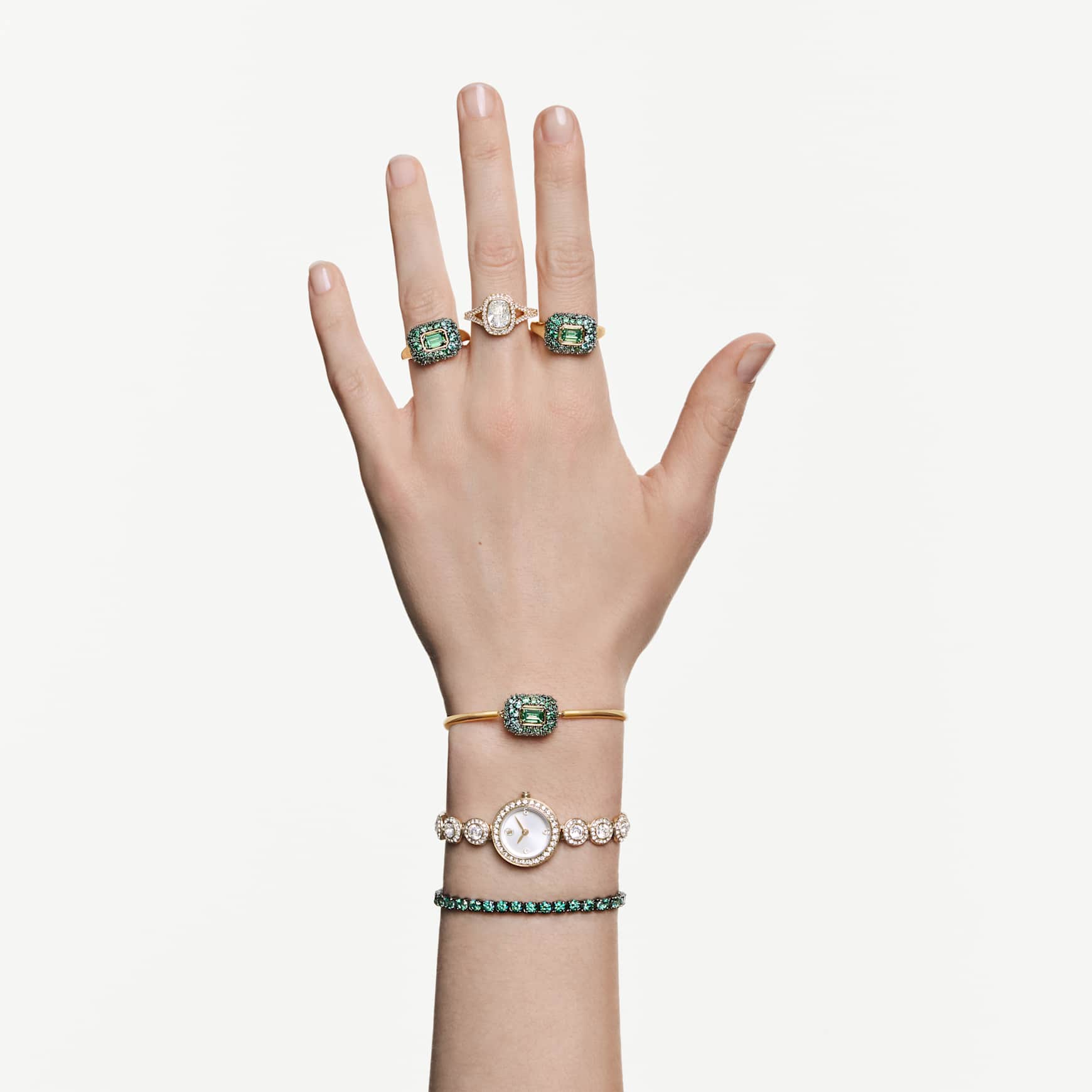 Una Angelic watch, Crystal bracelet, Gold tone