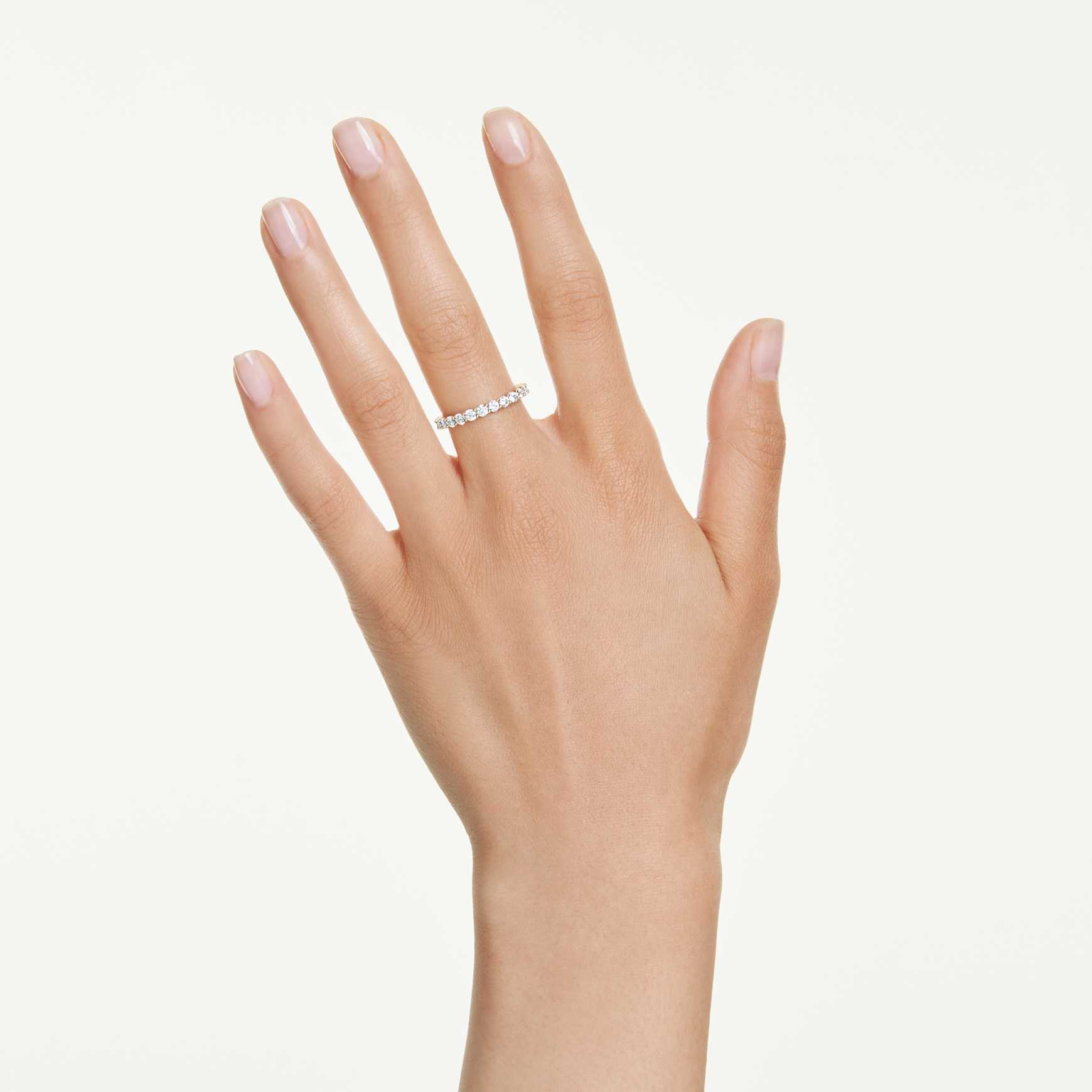 Matrix Vittore band ring, Round cut, White, Gold-tone plated by SWAROVSKI