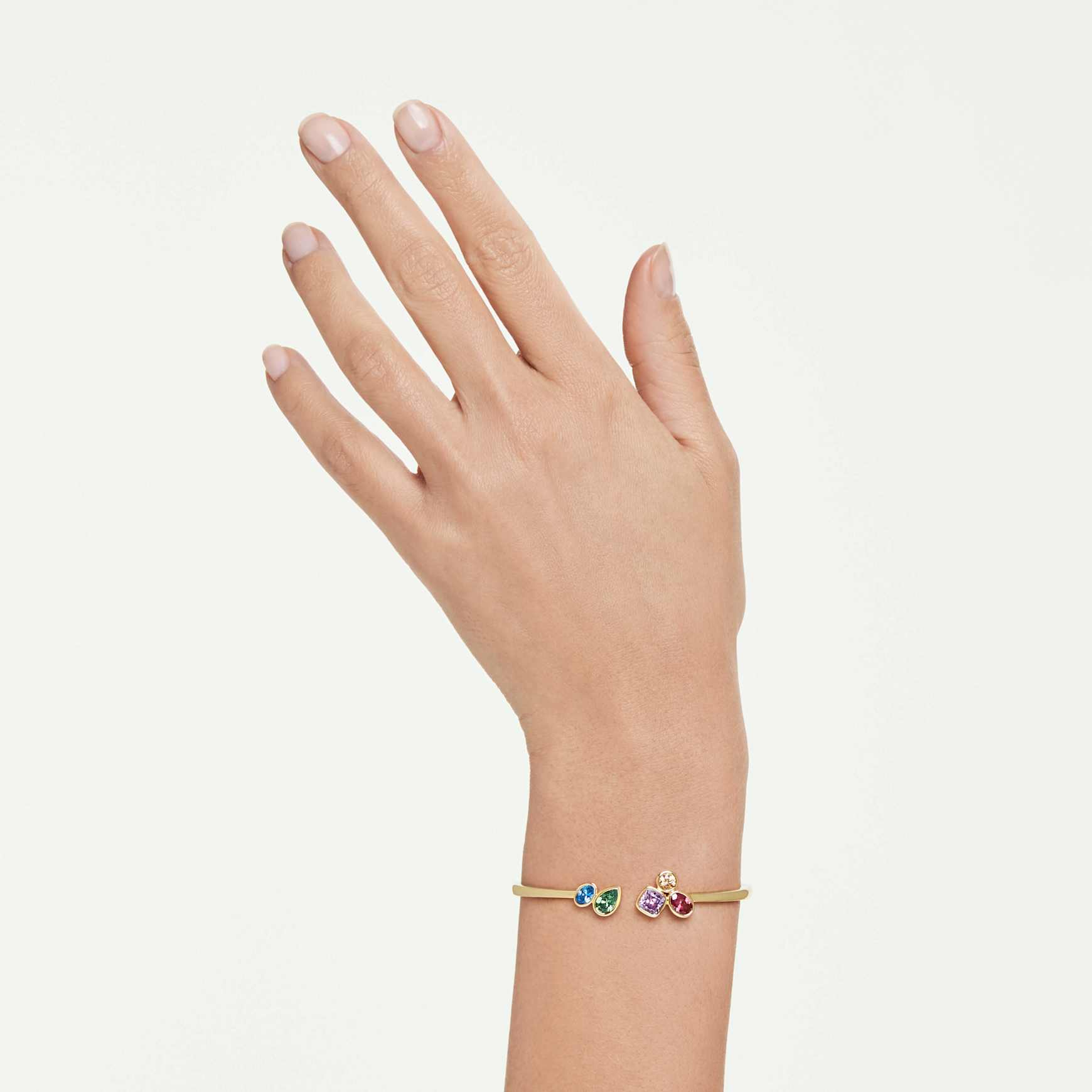 Imber bangle, Mixed cuts, Multicolored, 18K gold finish - Swarovski, 5753258