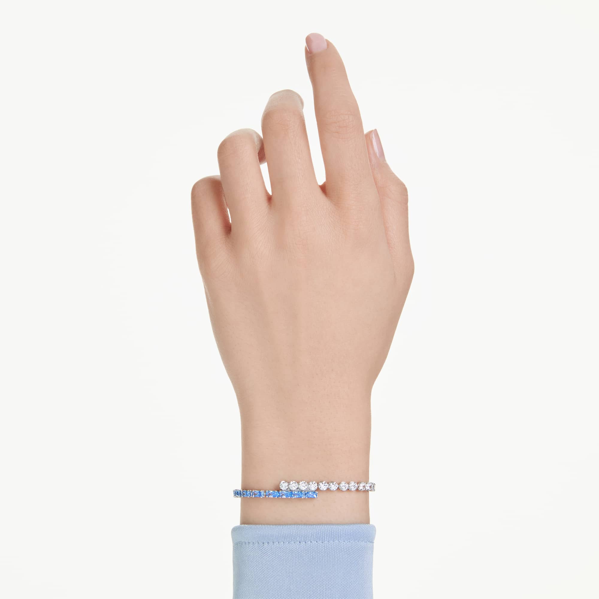 Matrix bracelet, Mixed cuts, Blue, Rhodium plated | Jewelry | AllJewellery