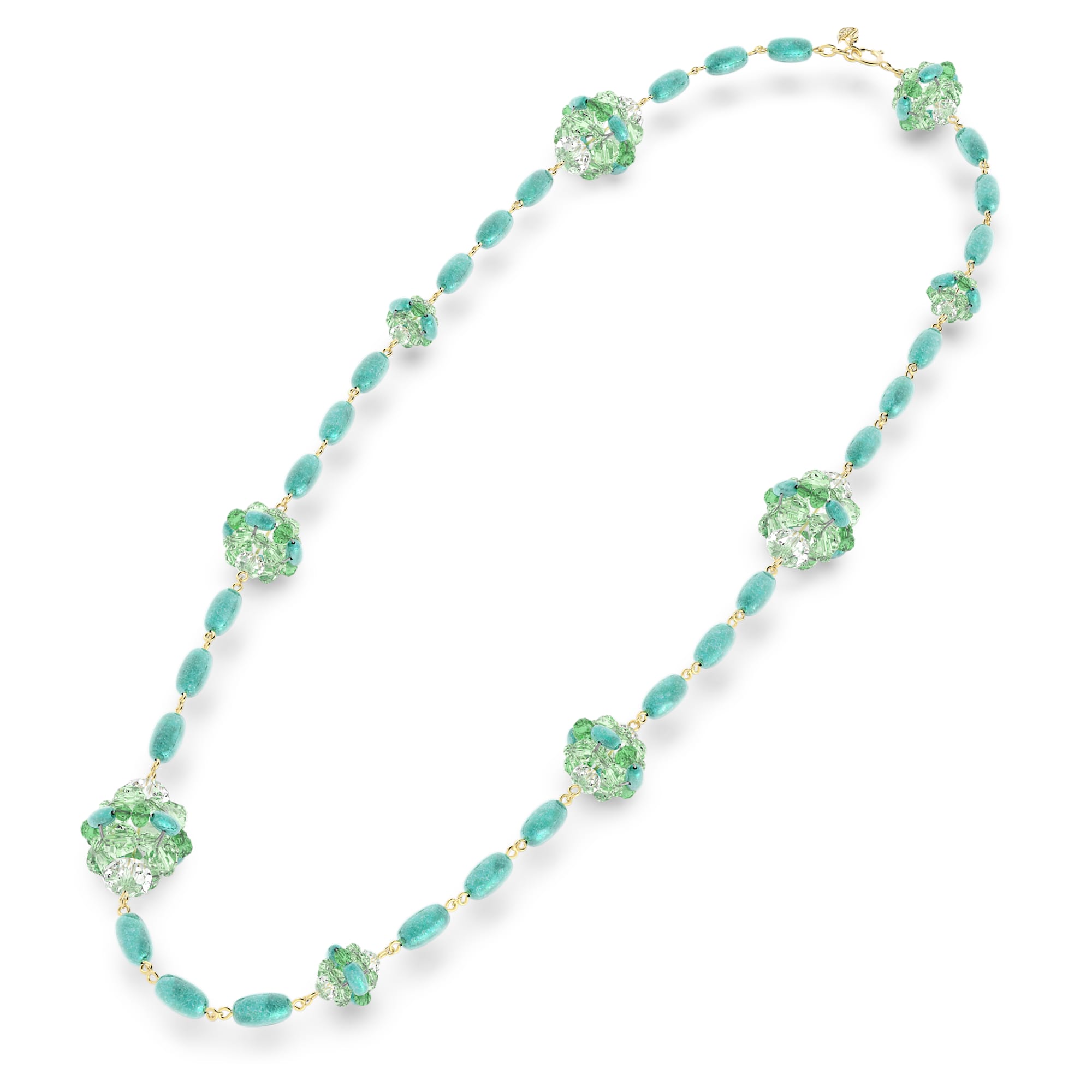 collana somnia lunga verde placcato color oro swarovski 5601906