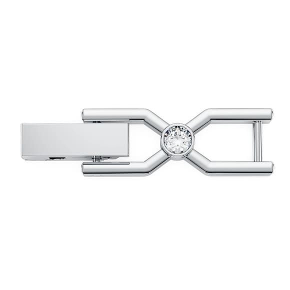 Emily extender, Round cut, White, Rhodium plated - Swarovski, 1107200