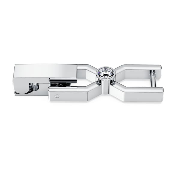 Emily extender, Round cut, White, Rhodium plated - Swarovski, 1107200