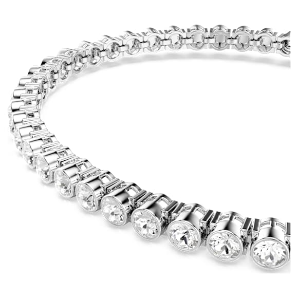 Imber Emily Tennis 手鏈, 圓形切割, 白色, 鍍白金色 - Swarovski, 1808960