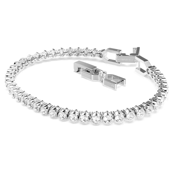 Swarovski Emily Tennis ブレスレット Imber Emily Tennisブレスレット, ラウンドカット, ホワイト, ロジウム
