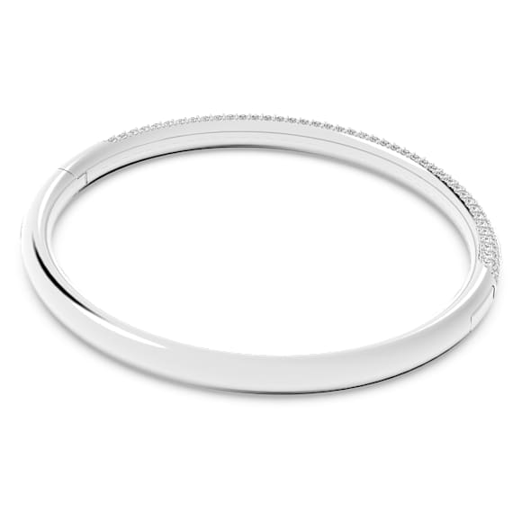 Dextera bangle, White, Stainless steel - Swarovski, 5032845