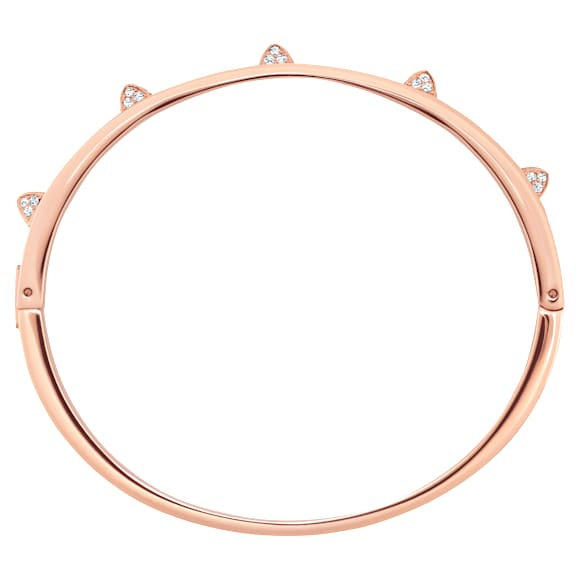 Dextera กำไล, ฝังแบบพาเว่, ขาว, ตกแต่งผิวด้วยโรสโกลด์ 18K - Swarovski, 5098834