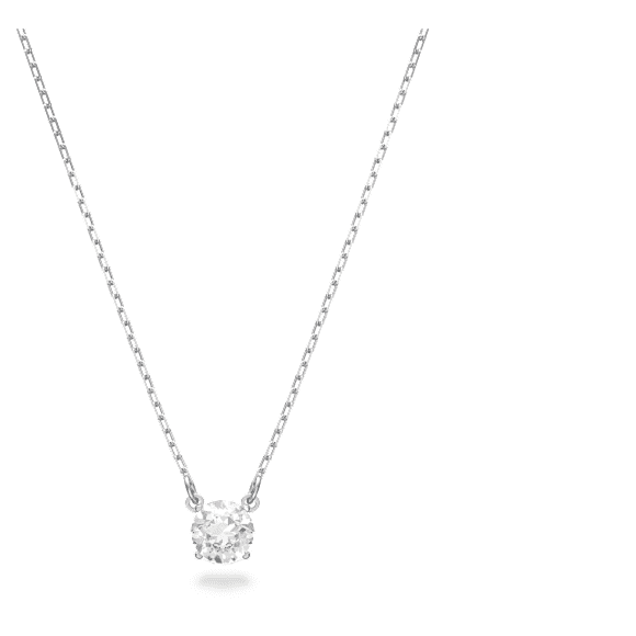 Attract set, Round cut, White, Rhodium plated - Swarovski, 5113468