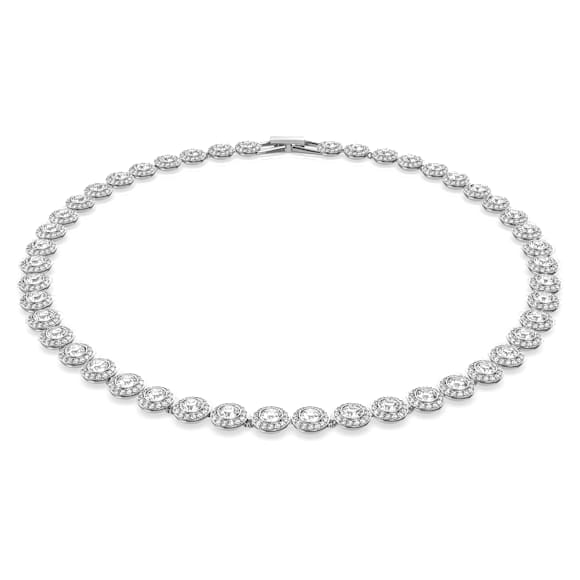 Una Angelic Tennis Halskette, Rundschliff, Mittel, Weiß, Rhodiniert - Swarovski, 5117703