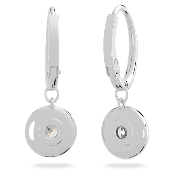 Długie kolczyki Angelic, Szlif okrągły, Białe, Powłoka z rodu - Swarovski, 5142721