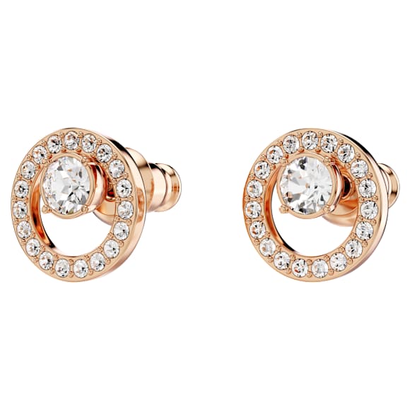 Constella stud earrings, White, Rose gold-tone plated - Swarovski, 5199827