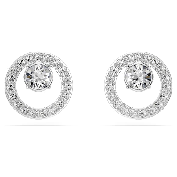 Orecchini a lobo Constella, Bianchi, Placcato rodio - Swarovski, 5201707