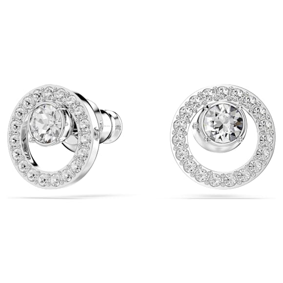 Orecchini a lobo Constella, Bianchi, Placcato rodio - Swarovski, 5201707
