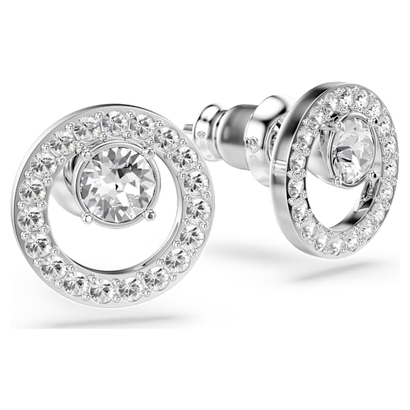 Orecchini a lobo Constella, Bianchi, Placcato rodio - Swarovski, 5201707