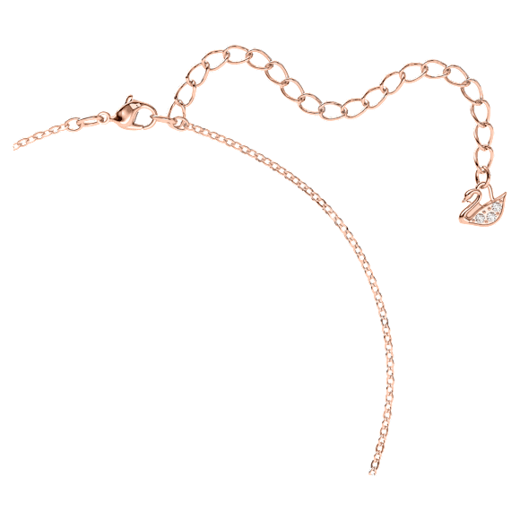 Swan 鏈墜, 天鵝, 細碼, 黑色, 鍍玫瑰金色調| Swarovski