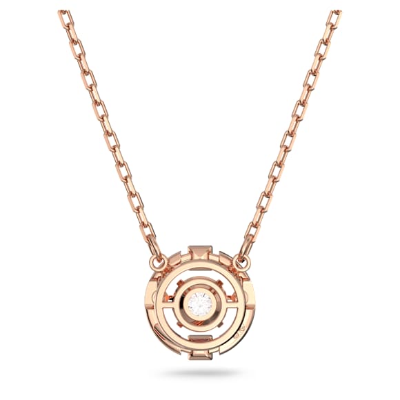 Colar Swarovski Sparkling Dance, Lapidação redonda, Branco, Lacado a rosa dourado - Swarovski, 5272364