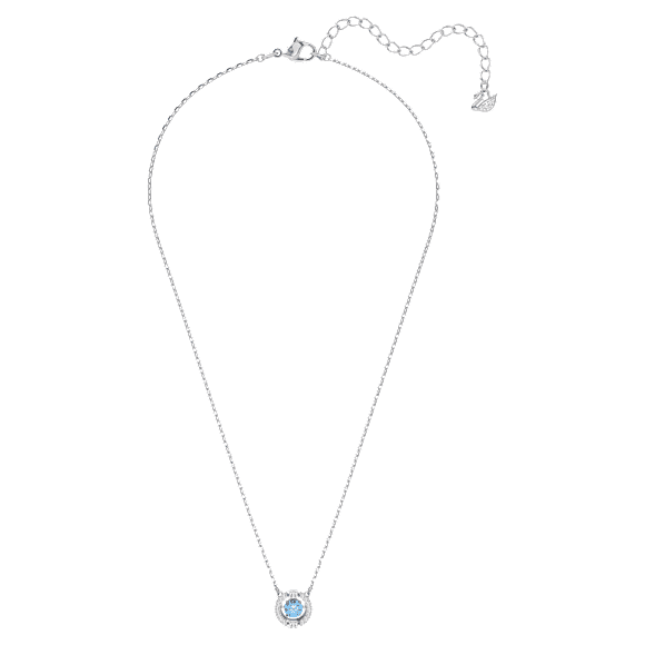 Una Halskette, Rundschliff, Blau, Rhodiniert - Swarovski, 5279425