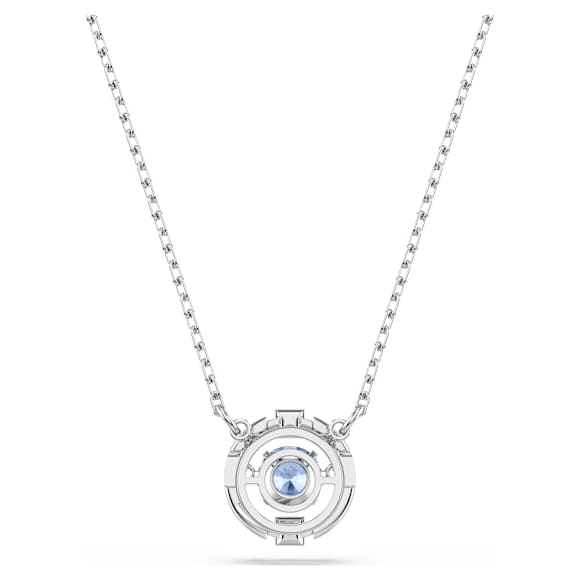 Una necklace, Round cut, Blue, Rhodium plated - Swarovski, 5279425