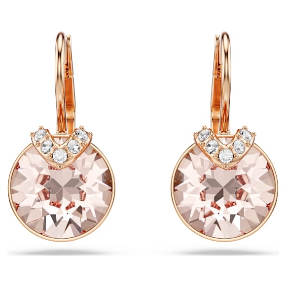 Długie kolczyki Bella V, Szlif okrągły, W odcieniu złota, Wykończenie z 18-karatowego różowego złota - Swarovski, 5299318