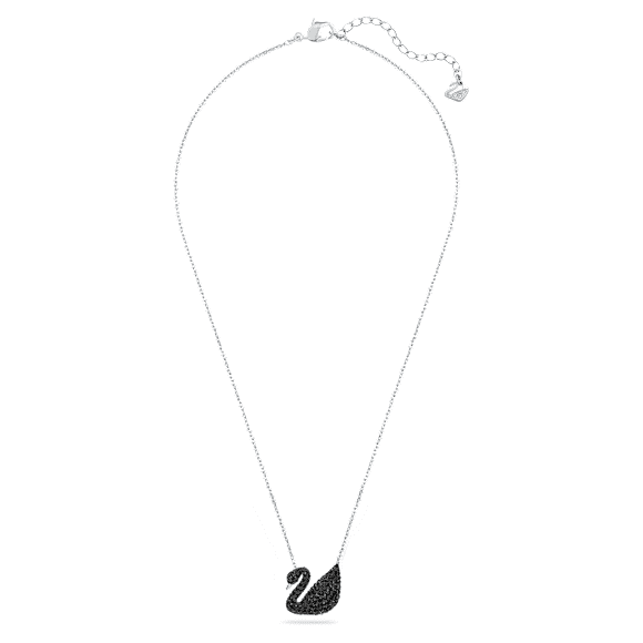 จี้สร้อยคอ Swan, หงส์, ดำ, เคลือบโรเดียม - Swarovski, 5347329