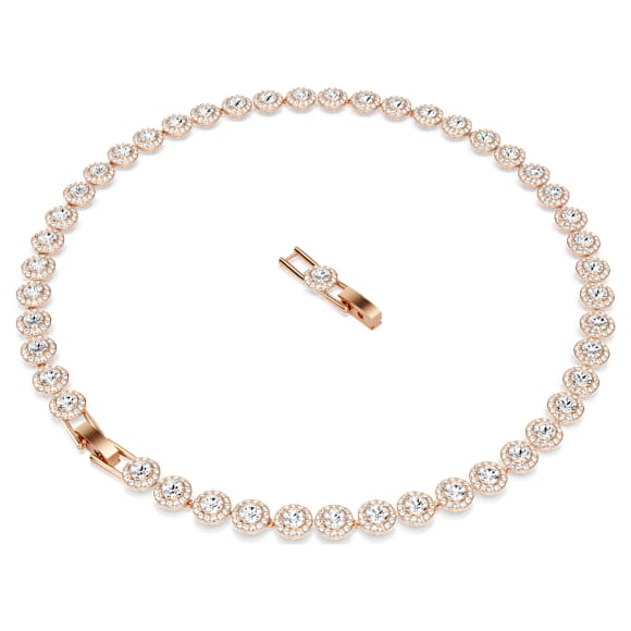 Una Angelic 네크리스, 라운드 컷, 미디움, 화이트, 18K 로즈 골드 피니시 - Swarovski, 5367845