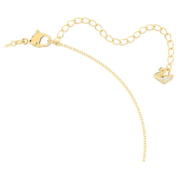 Leather Swan 链坠, 天鹅, 黑色, 镀金色调 - Swarovski, 5374919